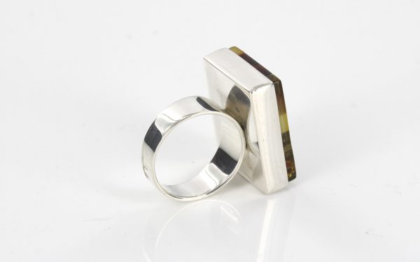 Italian Handmade Unique Design Baltic Amber Ring In 925 Silver WR112 RRP£125!!!