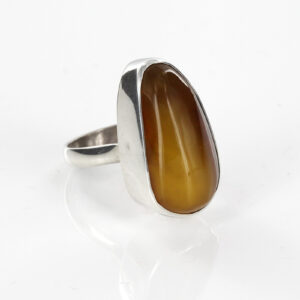 Handmade German Genuine Baltic Amber 925 Silver Ring WR120 RRP £90!!! SizeR(59)