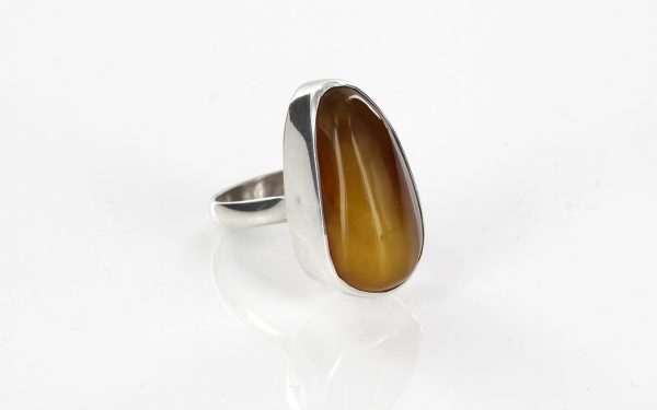 Handmade German Genuine Baltic Amber 925 Silver Ring WR120 RRP £90!!! SizeR(59)