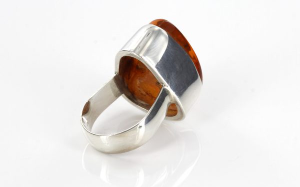 Handmade German Antique Baltic Amber 925 Silver Unique Ring WR130 RRP£145!!!Size:O(55)