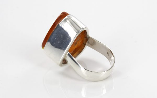 Handmade German Antique Baltic Amber 925 Silver Unique Ring WR130 RRP£145!!!Size:O(55)