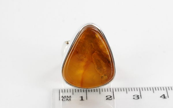 Handmade German Antique Baltic Amber 925 Silver Unique Ring WR130 RRP£145!!!Size:O(55)