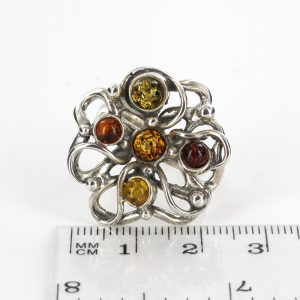 Handmade German Baltic Amber Antique Spiral Styled Silver Ring WR132 RRP£100!!!