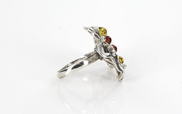 Handmade German Baltic Amber Antique Spiral Styled Silver Ring WR132 RRP£100!!!