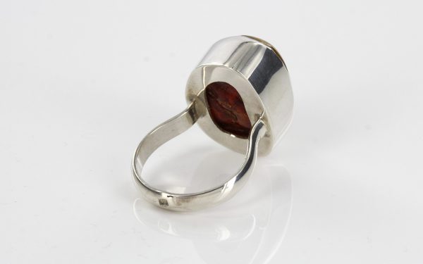 Handmade German Antique Baltic Amber 925 Sterling Silver WR135 RRP£100!!!Size-R(59)
