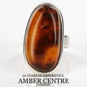 Handmade German Baltic Amber Elegant Ring In 925 Silver WR145 RRP£135!!! Size:P(57)