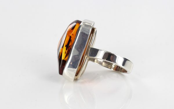 Handmade German Genuine Baltic Amber Elegant Ring 925 Silver Ring WR171 RRP£145!!!