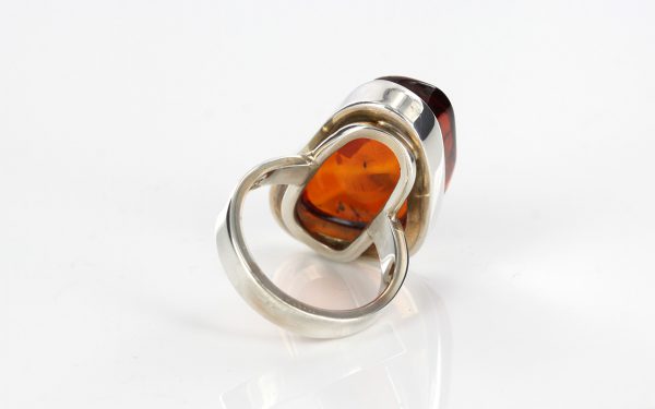 Handmade German Genuine Baltic Amber Elegant Ring 925 Silver Ring WR171 RRP£145!!!