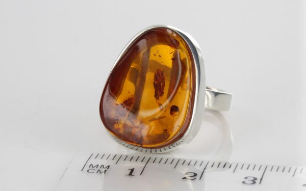 Handmade German Baltic Genuine Amber 925 Silver Elegant Ring WR193 RRP£120!!!