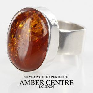 Italian Design German Baltic Amber 925 Silver Handmade Ring WR197 RRP£110!!!