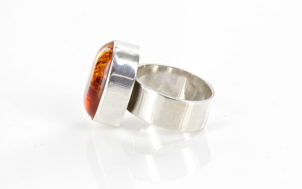 Italian Design German Baltic Amber 925 Silver Handmade Ring WR197 RRP£110!!!
