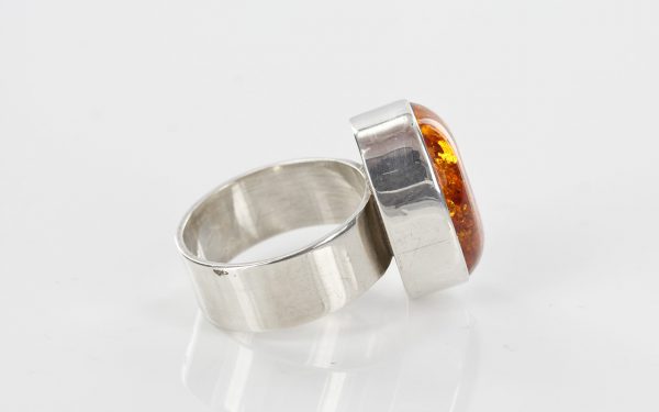 Italian Design German Baltic Amber 925 Silver Handmade Ring WR197 RRP£110!!!