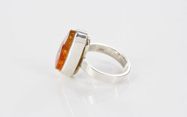 Handmade German Antique Baltic Amber In 925 Silver Ring WR211 RRP£130!!! Size R(59)