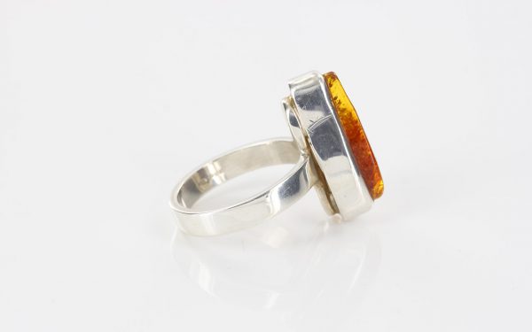 Handmade German Antique Baltic Amber In 925 Silver Ring WR211 RRP£130!!! Size R(59)