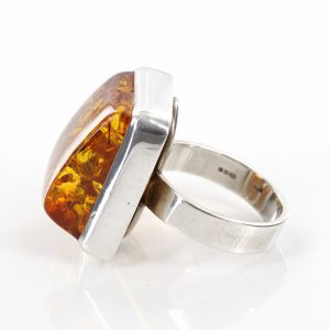 Handmade German Baltic Golden Yellow Amber in 925 Silver Ring WR200 RRP£130!!!