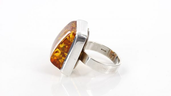 Handmade German Baltic Golden Yellow Amber in 925 Silver Ring WR200 RRP£130!!!