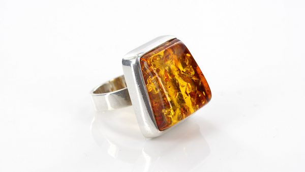 Handmade German Baltic Golden Yellow Amber in 925 Silver Ring WR200 RRP£130!!!