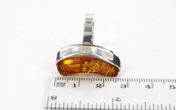 Handmade German Golden Yellow Genuine Baltic Amber 925 Silver Ring WR209 RRP£130!!! Size N1/2