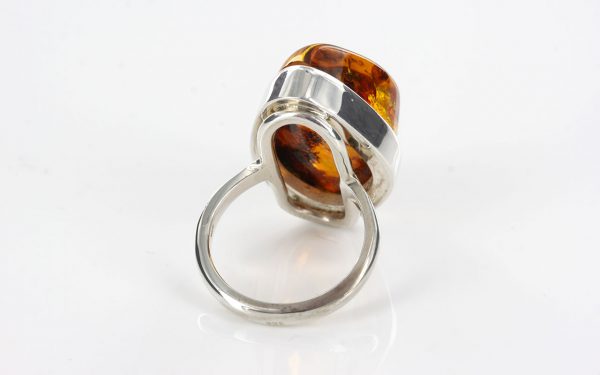 Handmade German Golden Yellow Baltic Amber 925 Silver Ring WR208 RRP£160!!!SizeQ