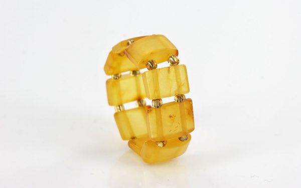 German Baltic Stylish Honey Amber Handmade Elastic Ring RB003 RRP£35!!!