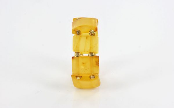 German Baltic Stylish Honey Amber Handmade Elastic Ring RB003 RRP£35!!!