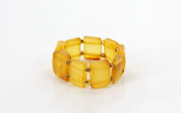 German Baltic Stylish Honey Amber Handmade Elastic Ring RB003 RRP£35!!!