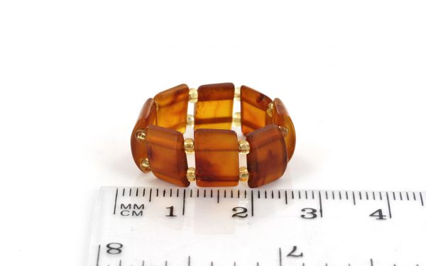 Matte Deep Orange German Baltic Amber Handmade Elastic Ring RB015 RRP£35!!!
