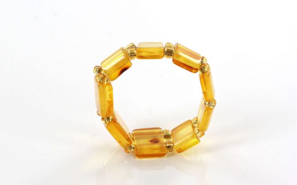 GERMAN BALTIC TRANSPARENT YELLOW AMBER HANDMADE ELASTIC RING RB016 RRP £35!!!