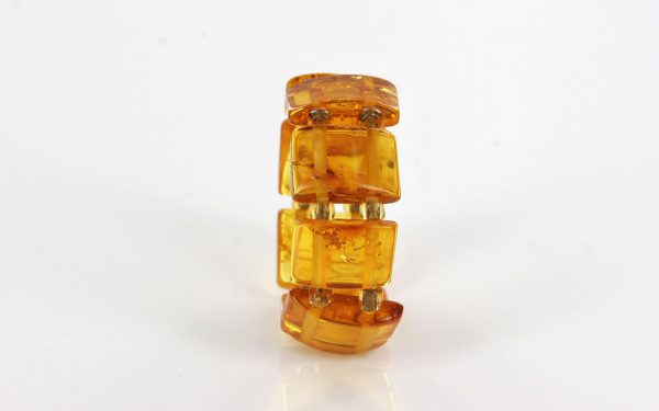 Rich Yellow GERMAN BALTIC AMBER Handmade Stylish Elastic Ring RB018 RRP £35!!!