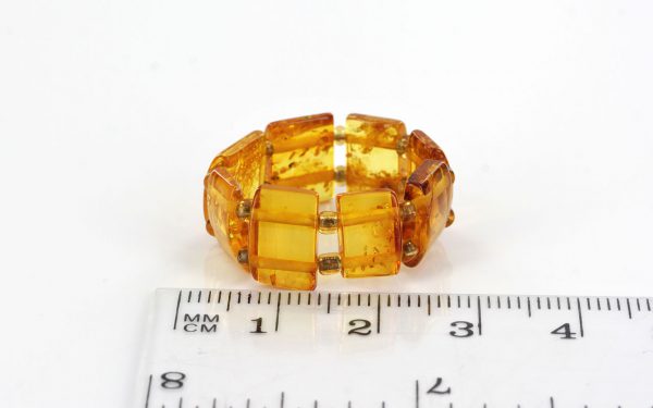 Rich Yellow GERMAN BALTIC AMBER Handmade Stylish Elastic Ring RB018 RRP £35!!!