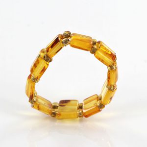 GERMAN BALTIC Clear Honey AMBER Handmade Elastic Ring RB021 RRP £35!!!