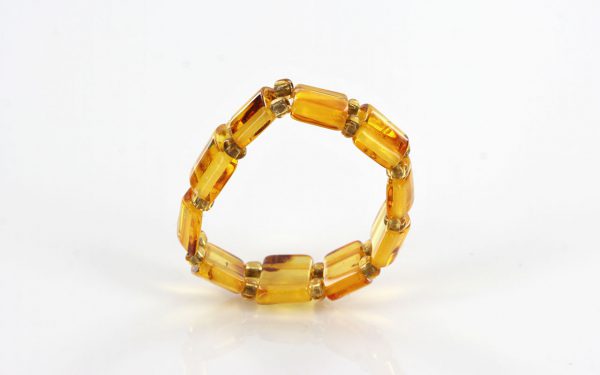 GERMAN BALTIC Clear Honey AMBER Handmade Elastic Ring RB021 RRP £35!!!