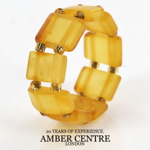 Misty Honey German Baltic Amber Handmade Elastic Ring RB027 RRP£35!!!