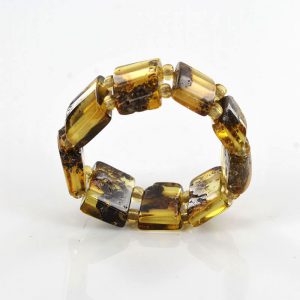 Precious Vintage GERMAN BALTIC AMBER Handmade Elastic Ring RB028 RRP£35!!!