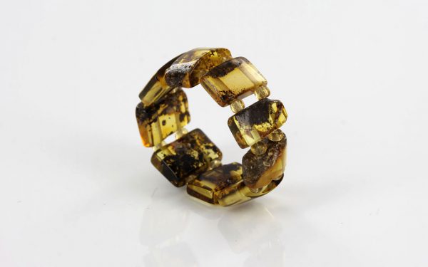 Precious Vintage GERMAN BALTIC AMBER Handmade Elastic Ring RB028 RRP£35!!!