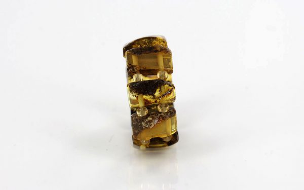 Precious Vintage GERMAN BALTIC AMBER Handmade Elastic Ring RB028 RRP£35!!!