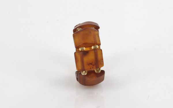 Rich Classic Cognac German BALTIC AMBER Handmade Elastic Ring RB035 RRP£35!!!