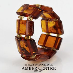Rich Classic Cognac German BALTIC AMBER Handmade Elastic Ring RB036 RRP£35!!!