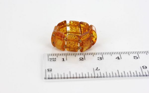 Opaque Rich Fiery Orange German BALTIC AMBER Handmade Elastic Ring RB038 RRP£35!!!
