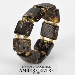 Precious Vintage German Green BALTIC AMBER Handmade Elastic Ring RB041 RRP£45!!!