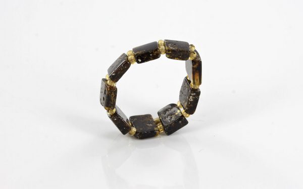 Precious Vintage German Green BALTIC AMBER Handmade Elastic Ring RB041 RRP£45!!!