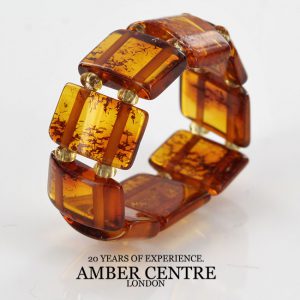 Dark Fiery Orange German Baltic Amber Handmade Elastic Ring RB042 RRP£35!!!