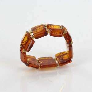 Dark Fiery Orange German Baltic Amber Handmade Elastic Ring RB042 RRP£35!!!