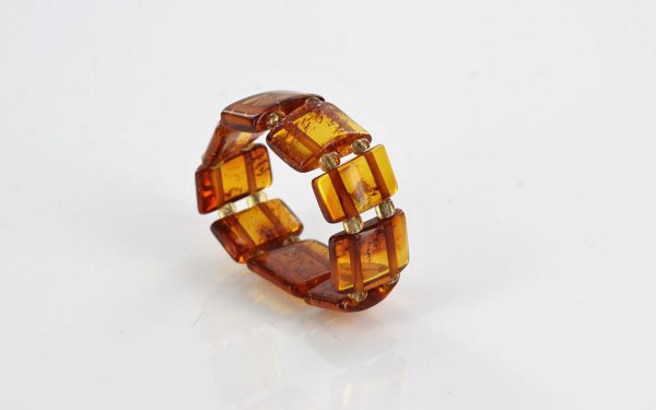 Dark Fiery Orange German Baltic Amber Handmade Elastic Ring RB042 RRP£35!!!