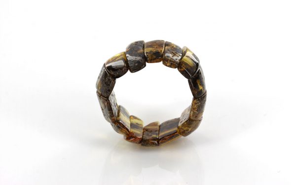 GERMAN BALTIC UNIQUE GREEN AMBER HANDMADE ELASTIC RING RB047 RRP £45!!!