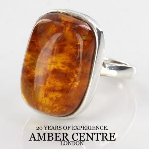 Handmade Antique German Baltic Amber In 925 Silver Elegant Ring WR219 RRP£80!!!Size O