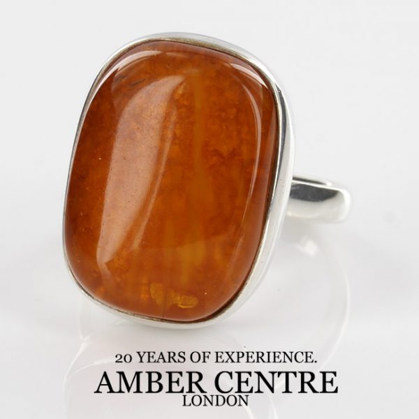 Handmade Antique German Baltic Unique Amber 925 Silver Ring WR222 RRP£80!!! Size P