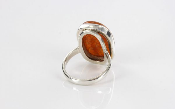 Handmade Antique German Baltic Unique Amber 925 Silver Ring WR222 RRP£80!!! Size P