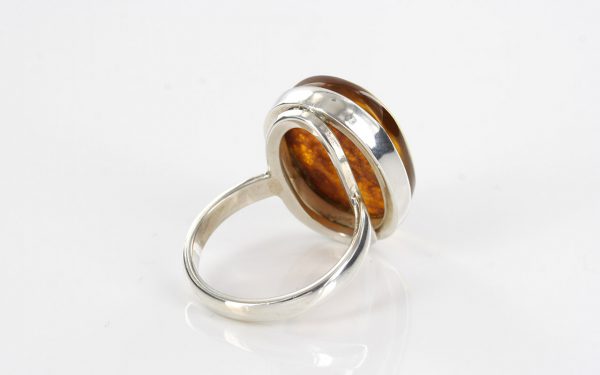 Handmade Antique German Baltic Amber 925 Silver Unique Ring WR227 RRP£80!!! Size P(56)