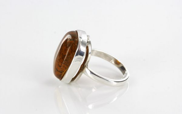 Handmade Antique German Baltic Amber 925 Silver Ring WR232 RRP£70!!! Size O(56)